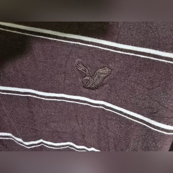 American Eagle Outfitters Gray Long Sleeve Striped Tee - Picture 9 of 11